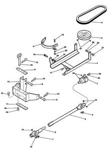 Tiller Drive Diagram and Parts List for 62542C (H00000001-H99999999)(1989) Lawn Boy Lawn Tractor